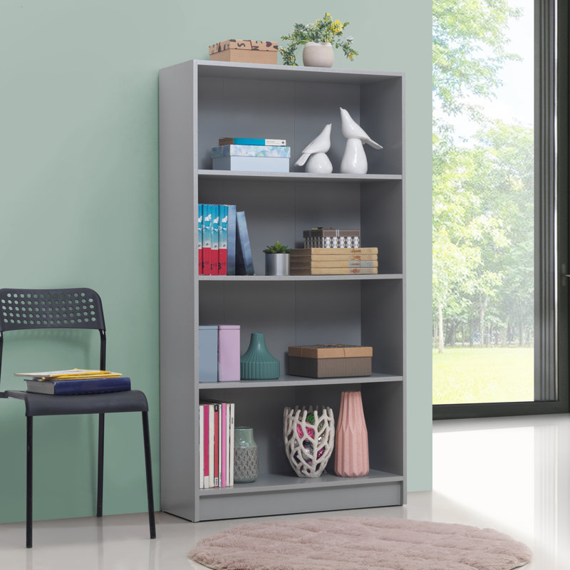 Morgan 150cm H x 80cm W Standard Bookcase, Light Grey