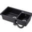 Black Quartz Composite Double Bowl Drop-In Kitchen Sink