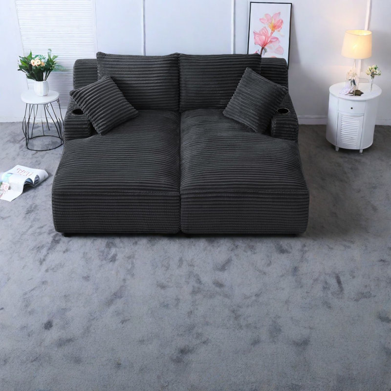 Canapés modulaires confortables avec tissu moelleux profond, conception en forme de L moderne pour le salon
