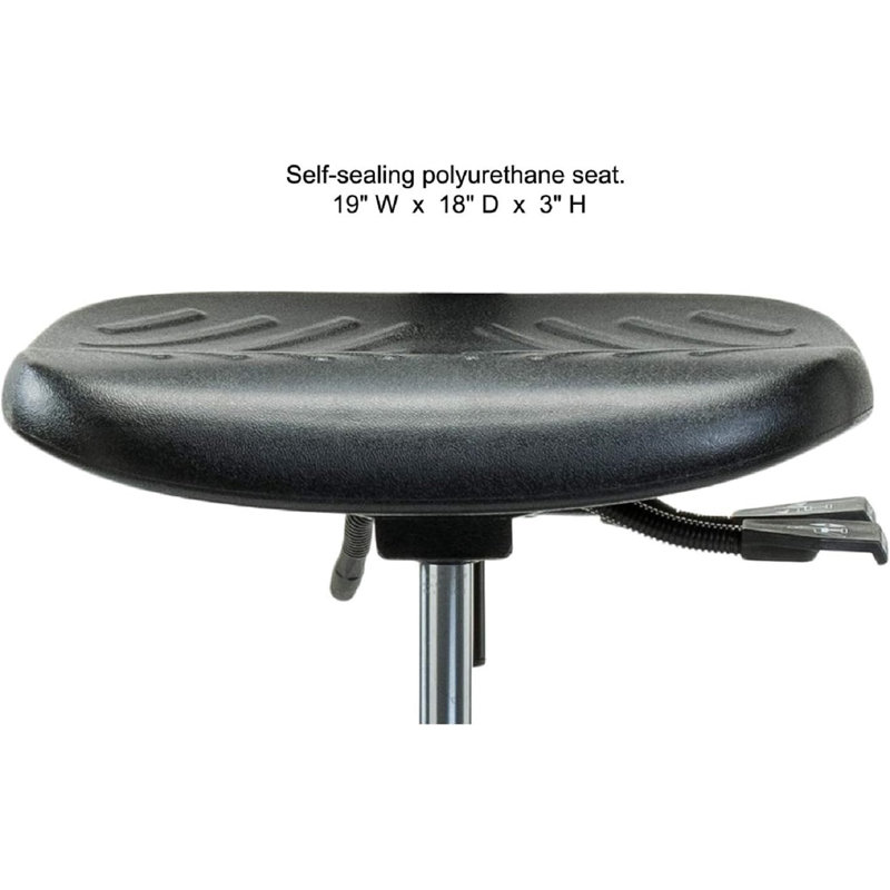 Chaise ergonomique industrielle PERCH | Hauteur du bureau: 17 à 22 po