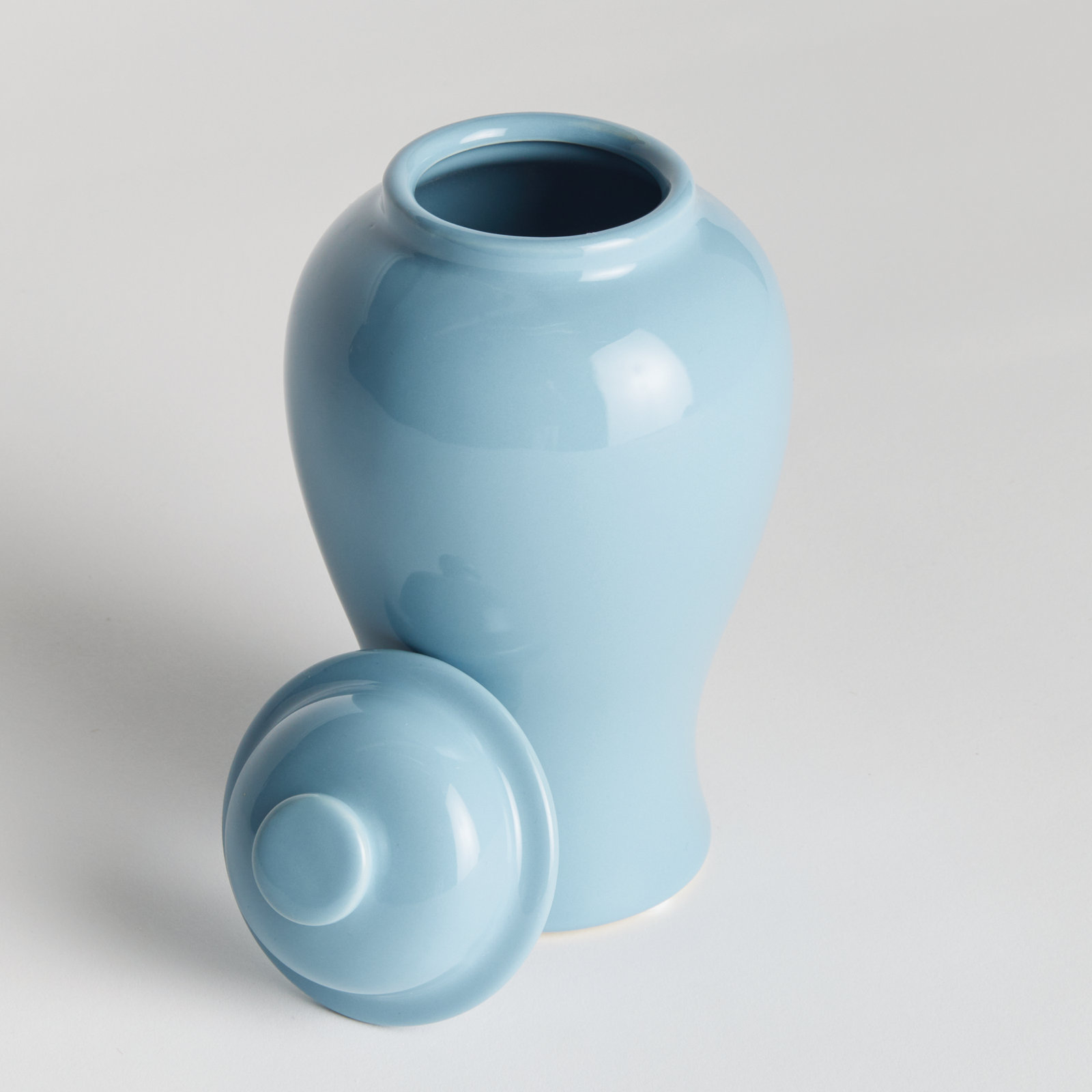 Ricki Ceramic Ginger Jar, Light Blue, 13.25"