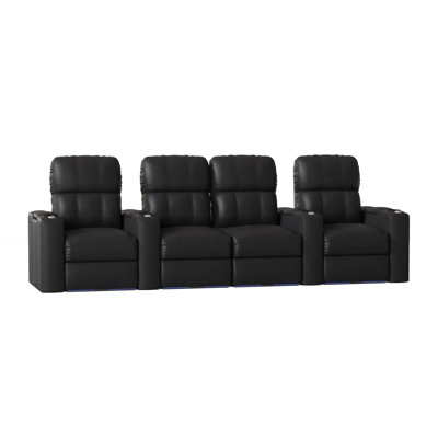 Upholstered Home Theater Seating with Cup Holder