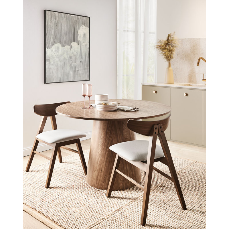 Set of 2 Dining Chairs LACOTA Wood Dark Grey, Dark Brown Wood
