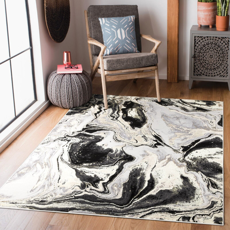 Allyce Abstract Area Rug, Rectangle 80 x 150cm