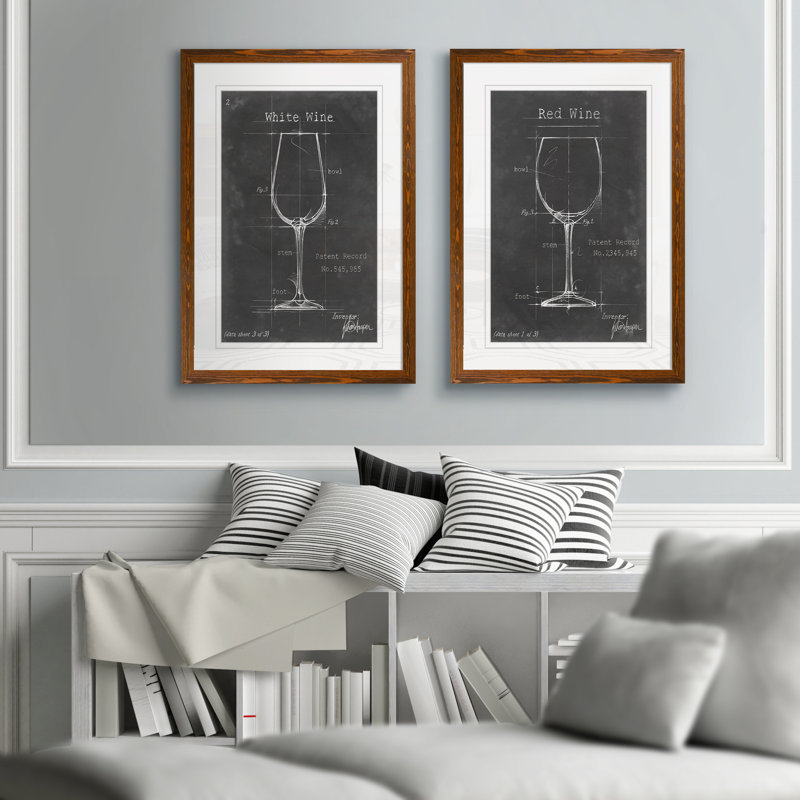 « articles bar blueprint iii » par antonymeus bunjamin (abe)-ensemble de 2 reproductions d’art sur cadre photo, Espresso
