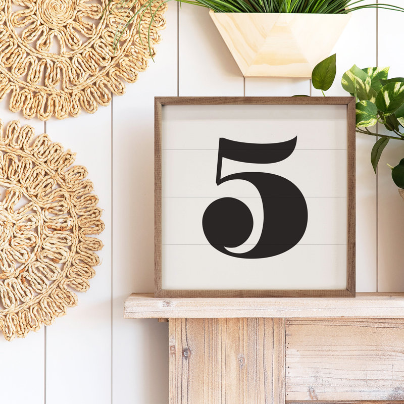 Square Classic Number Five White