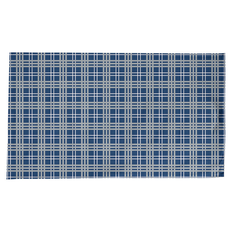Nappe en mélange de coton à carreaux, Bleu bolide / blanc / gris