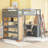 Loft Bed with L-Shaped Desk and Storage Bookcase-152132129-152132130