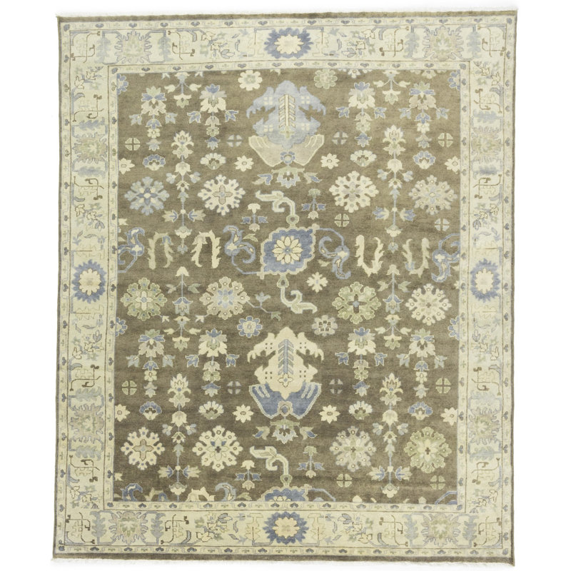 Tapis oriental brun Oushak Chobi