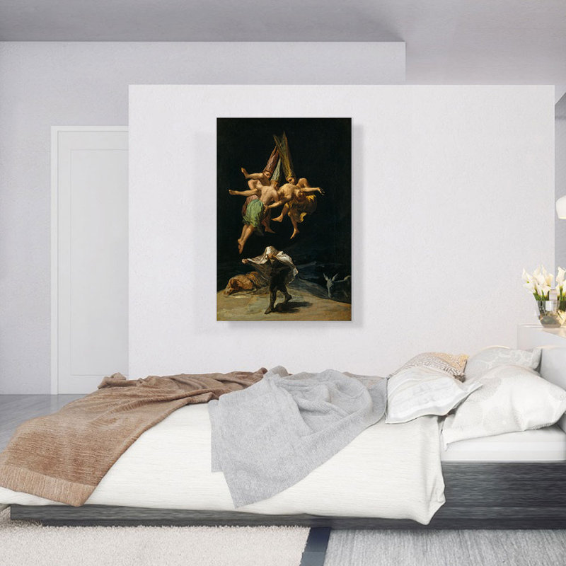 «The Witches Flight 1798» par Francisco Goya, reproduction d'art sur toile tendue, H 40 po x l 26 po x P 1,5 po