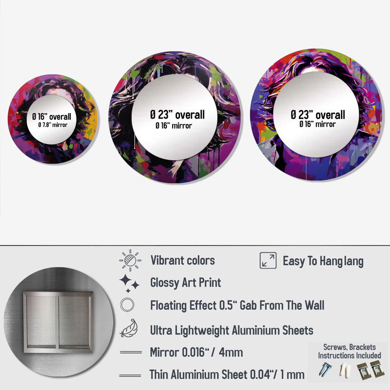 Loiacano Metal Round Mirror