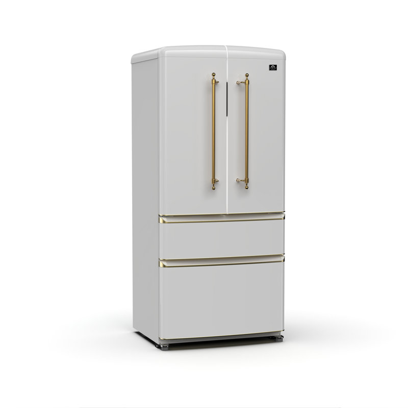 Forno Luigi 18 cu.ft. French Door Refrigerator, Handle-Free Design, White
