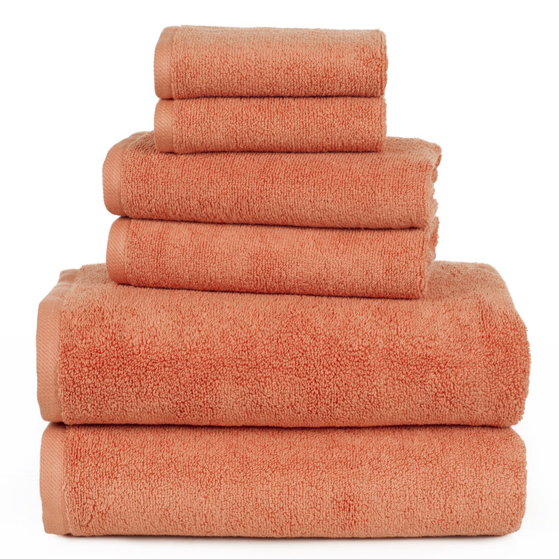 Ensemble de serviettes de six articles Raheeb ‑ serviettes de bain, serviettes à main et débarbouillettes en coton, toutes lavables à la machine