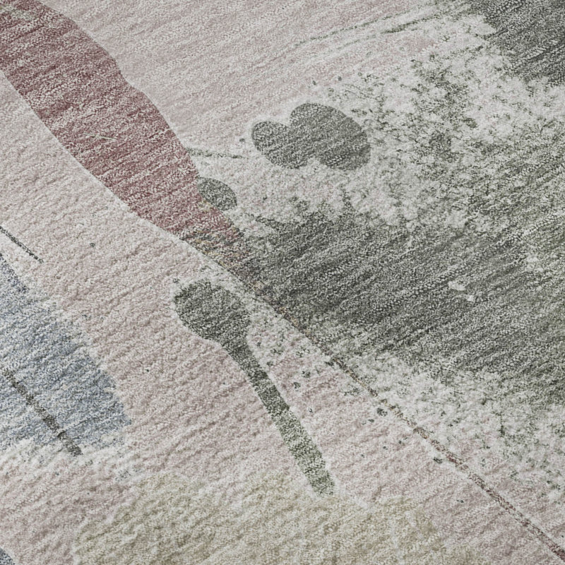 Premium Machine Washable Floyd AMF1549 Floral Rug, Rectangle 5' x 7'6"