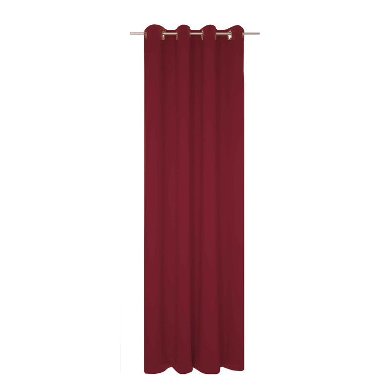 Polyester Blackout Grommet / Eyelet Curtain Panel, Red, 142cm Width x 295cm Drop