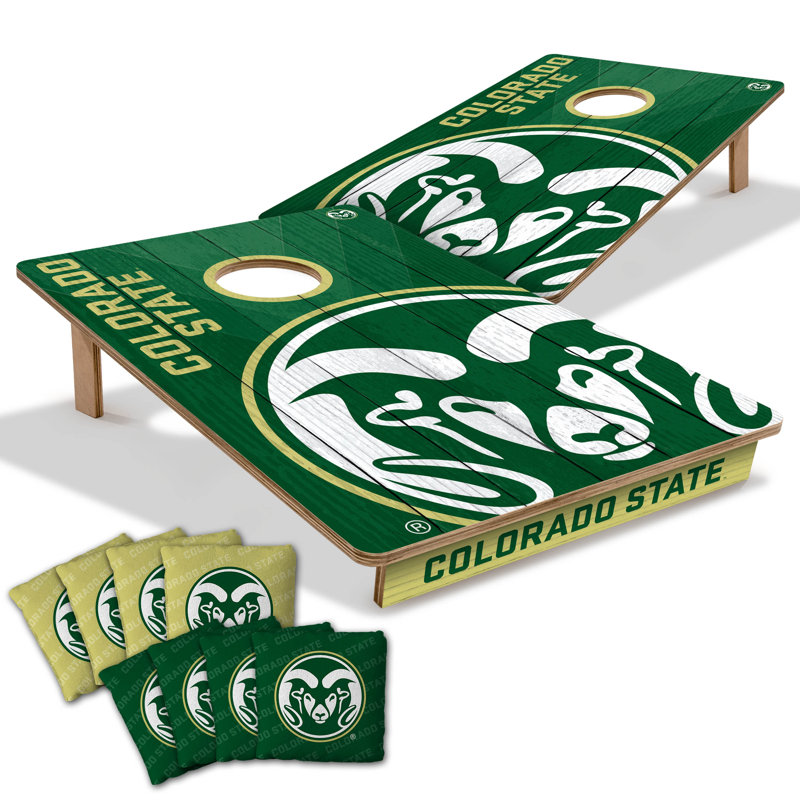 YouTheFan NCAA Professional Wood 2'x3' Cornhole Board w/ Logo Bags, Colorado State Rams