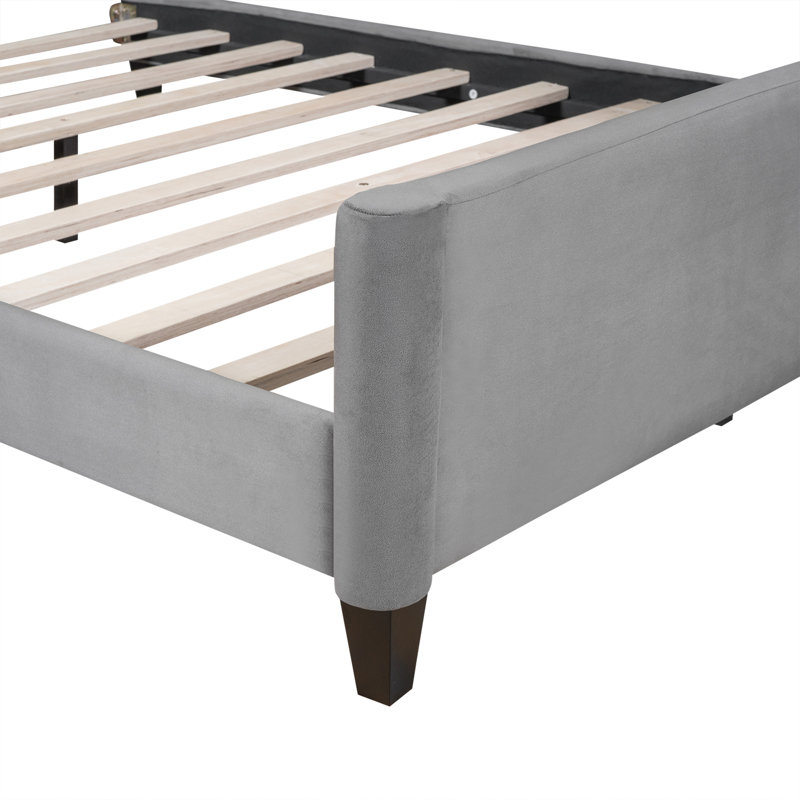 Lit de jour capitonné Modern Luxury, Gris, Complet/Double