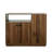 Tabletop Organizer And Sideboard For Kitchen, 2 Glass Sliding Doors, 3 Side Drawers, A Display Shelf, Space - Efficient, 15Mm Particle Board, Walnut Color Small Kitchen With Area, Good Dining Board