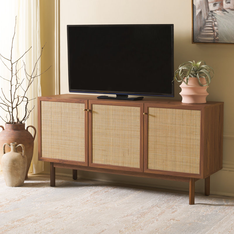 Meuble télé pour téléviseur de 60 po ou moins Spigner, Walnut / Natural