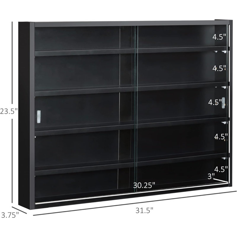 Alyissa 5 Piece Floating Shelf, Black