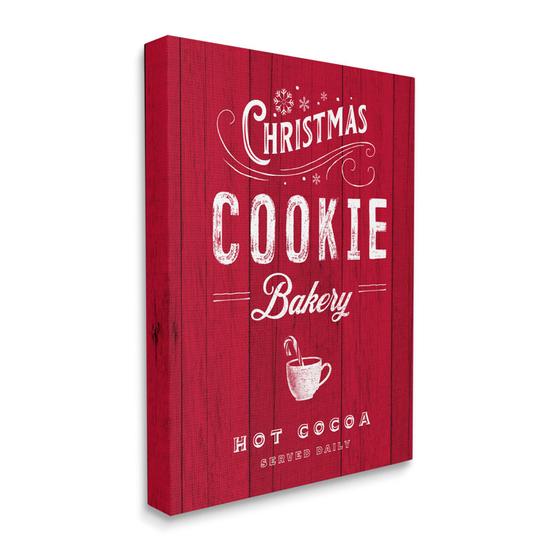 «Christmas Cookie Bakery Holiday», affiche sur plaque de cacao festive par Nina Pierce, H 20 po x l 16 po x P 1,5 po