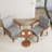 Fabric accent arm chair set of 2 with round wood table - elegant and comfortable addition to any room