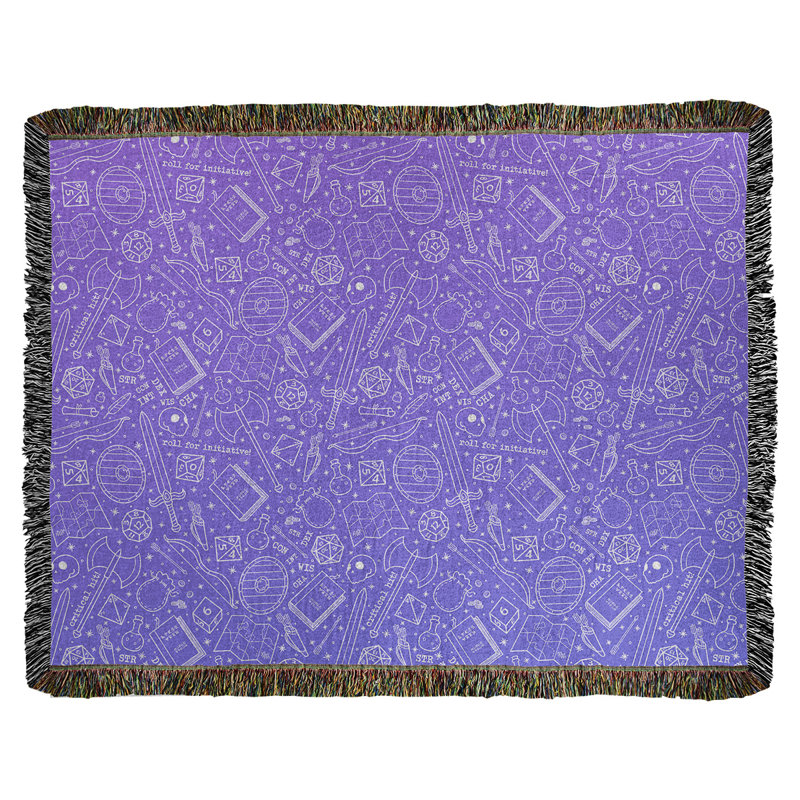 Couverture en coton tissé Katelyn Elizabeth, l 60 po x L 80 po, Mauve / Bleu
