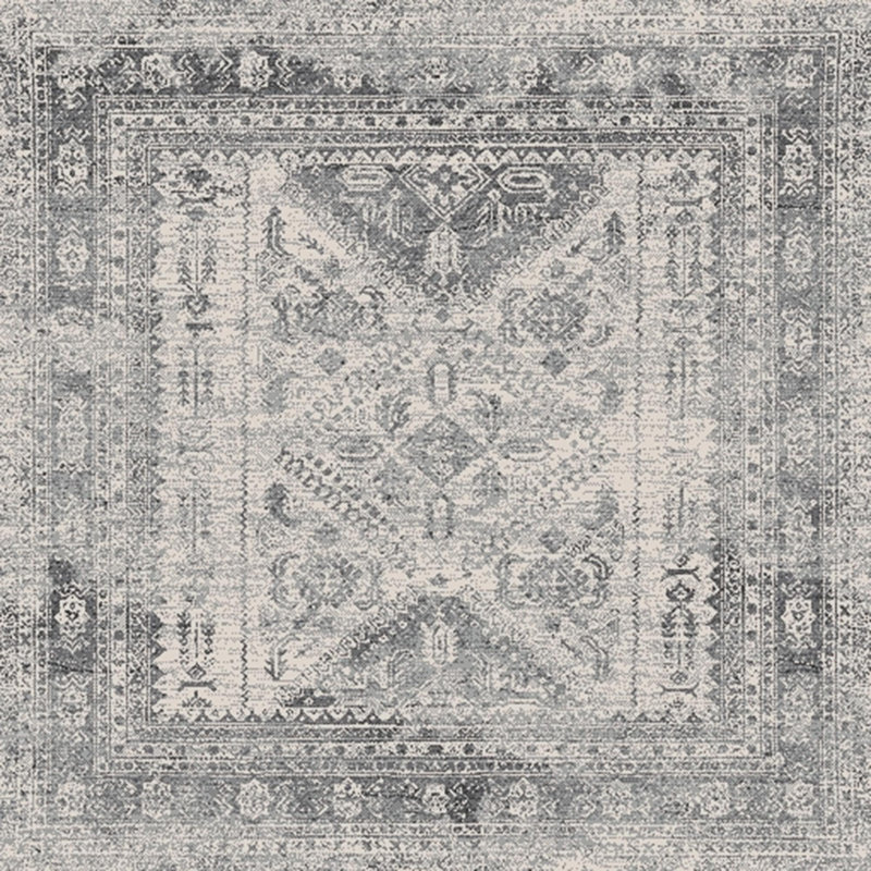 Tapis oriental Fitz, Carré 5 pi 3 po x 5 pi 3 po, Charcoal