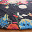 Tapis floral rouge / noir / bleu en laine / coton touffeté à la main Delmarco-2078577018