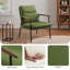 Fauteuil d'appoint rembourré en tissu avec structure en métal et accoudoirs en bois-119338416