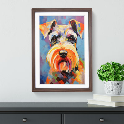 Schnauzer Abstract 1 Piece Single Picture Frame Wall Art