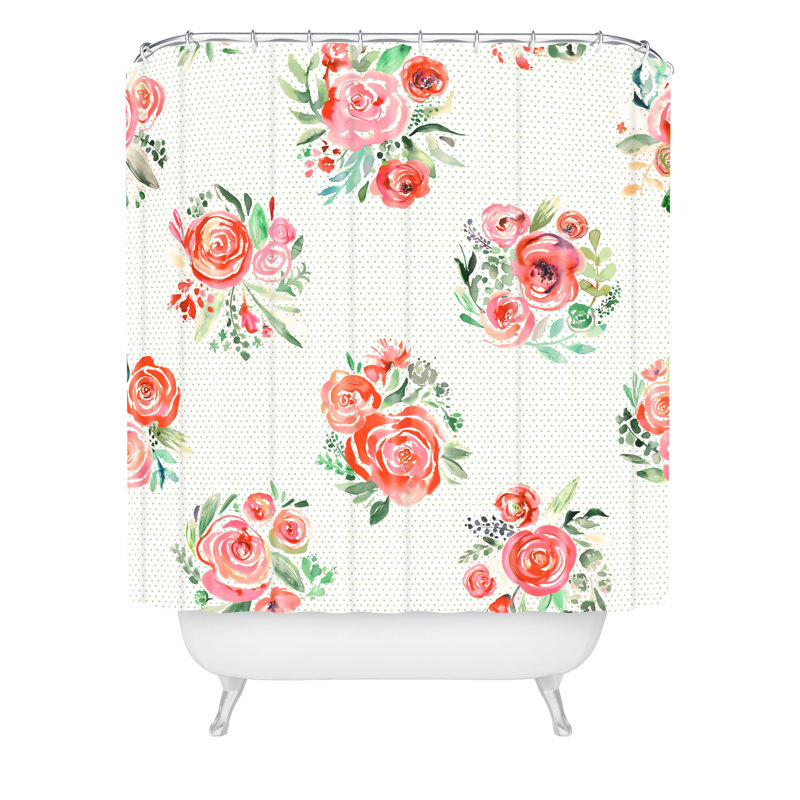 Rideau de douche en aquarelle simple ninola design