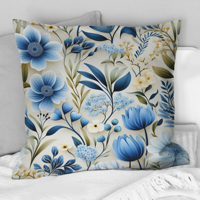 Motif de faune blanche et bleue Ranunculus I - imprimé floral