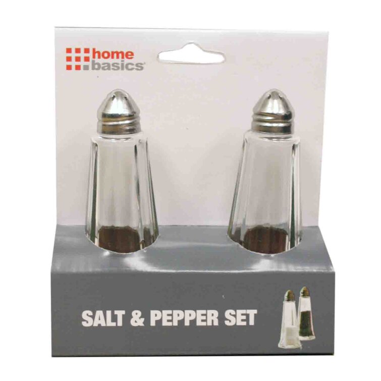 Glass No Salt And Pepper Shaker Set