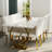 Luxury Dining Table With U-Shaped Base-451659458-456459037
