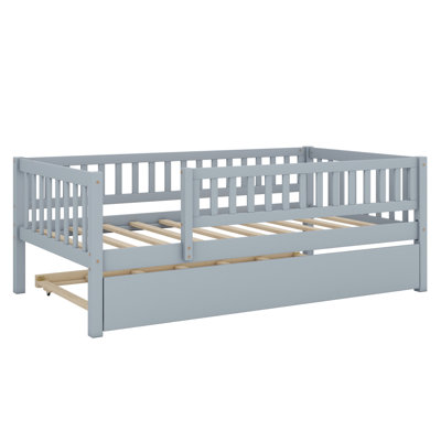 Daybed With Trundle And Fence Guardrails