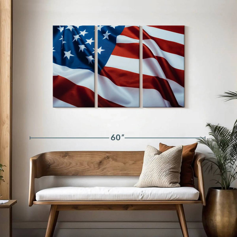 Borges Ruffled American Flag, 28" H x 45" W