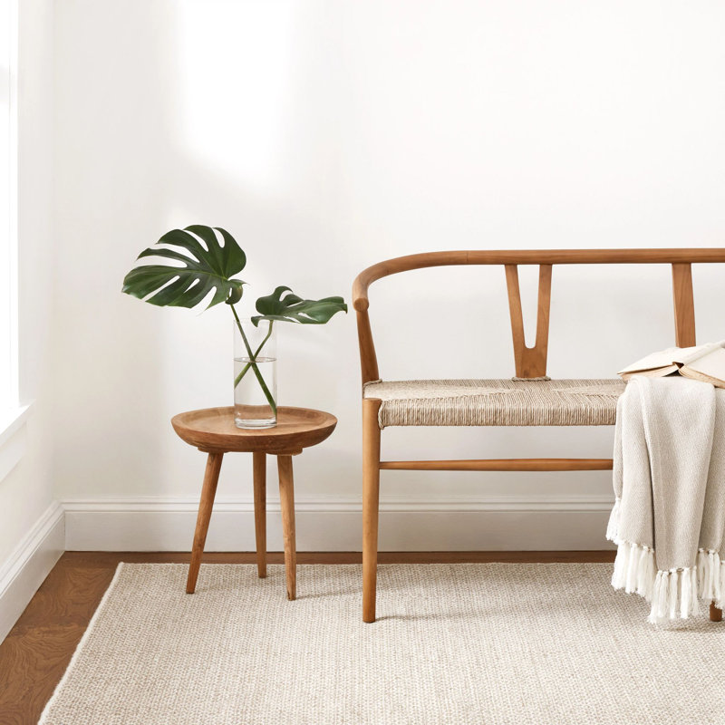 Honeycomb Natural Handwoven Wool Rug, Runner 2'6" x 8'