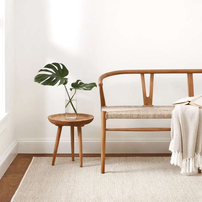 Honeycomb Natural Handwoven Wool Rug, Rectangle 7'6" x 9'6"