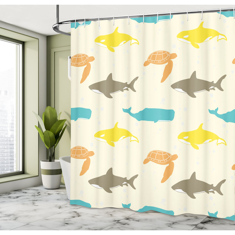 Animal Print Shower Curtain with Hooks Included, 70" H x 69" W