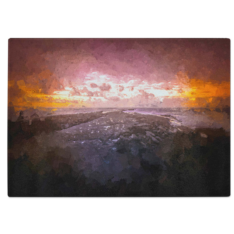 Glass Filey Brigg in North Yorkshire in Abstract Chopping Board, 39 cm W x 28.5 cm L