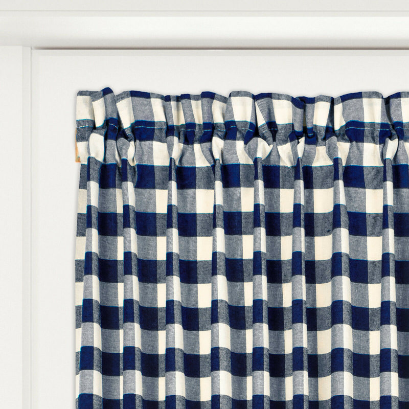 Ikuhiro Semi Sheer Curtain Single Panel, 25" W x 72" L, Navy