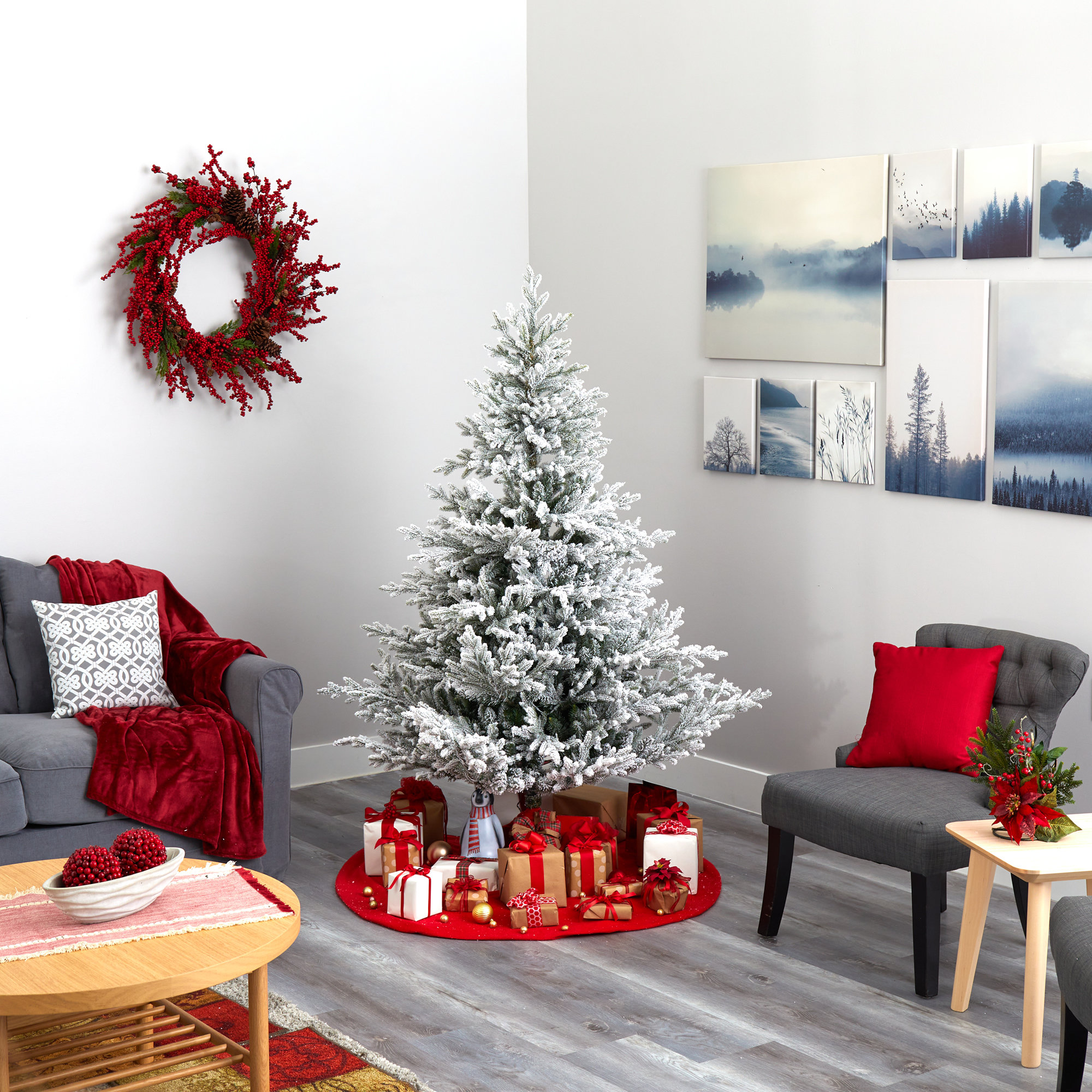 Lighted Artificial Fir Christmas Tree, 6' H