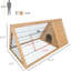 Petit animal en bois 46 po x 24 po avec fil extérieur et fil de ventilation en jaune - Portable compact pour cage d'extérieur