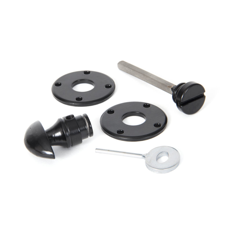 Round Bathroom Thumbturn Door Knocker, Black
