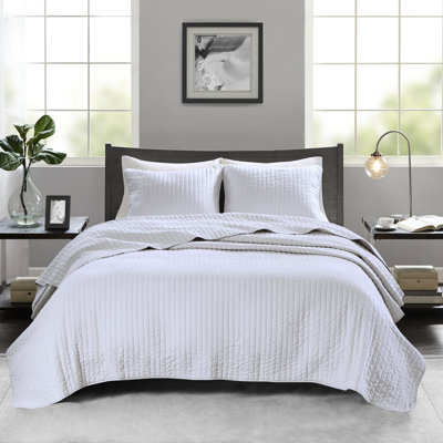 2 pièces de courtepointe simple / simple TG - microfibre avec rembourrage en coton, réversible, améliore l'esthétique de la chambre et le confort