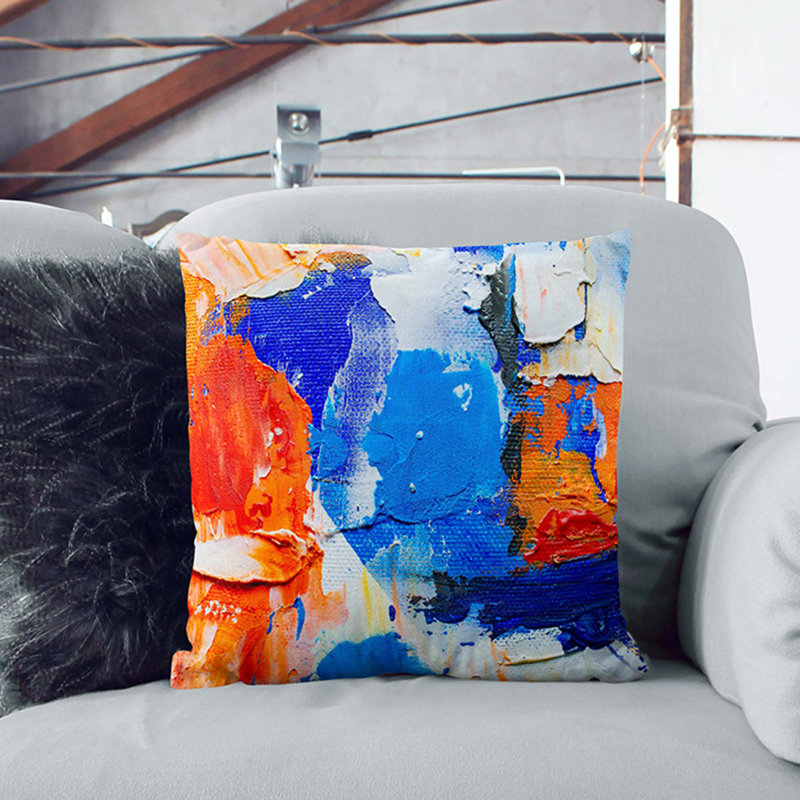Abstract Square Throw Cushion, 40 x 40 cm, Stone