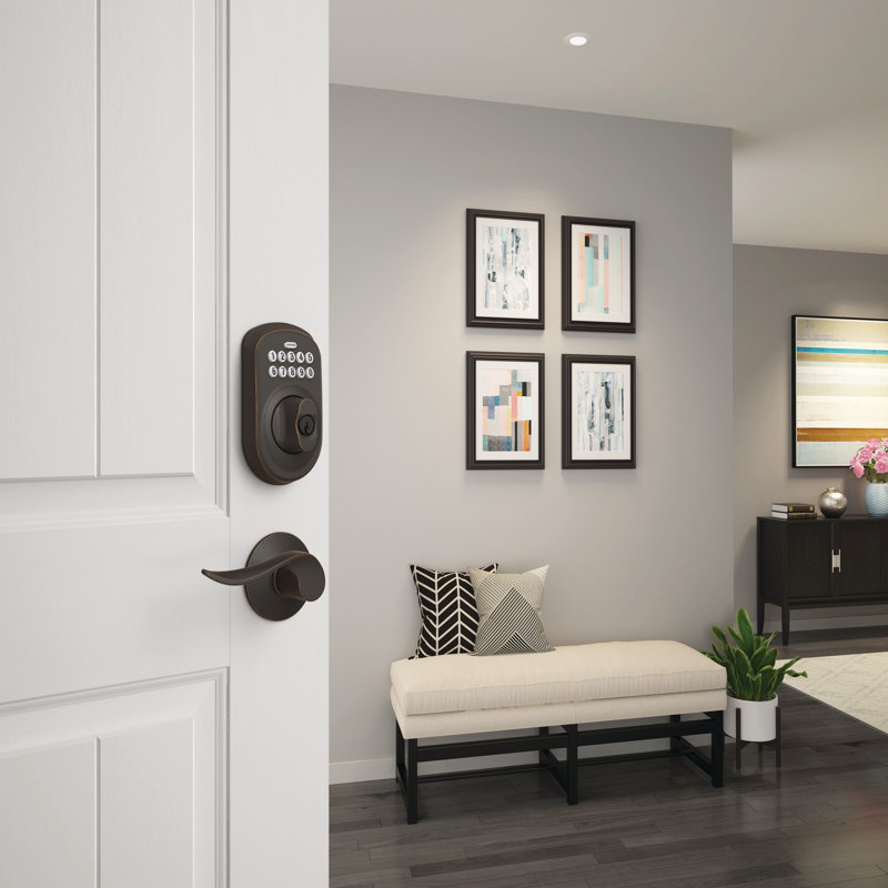 Schlage Keypad Deadbolt with Plymouth Trim, Matte Black