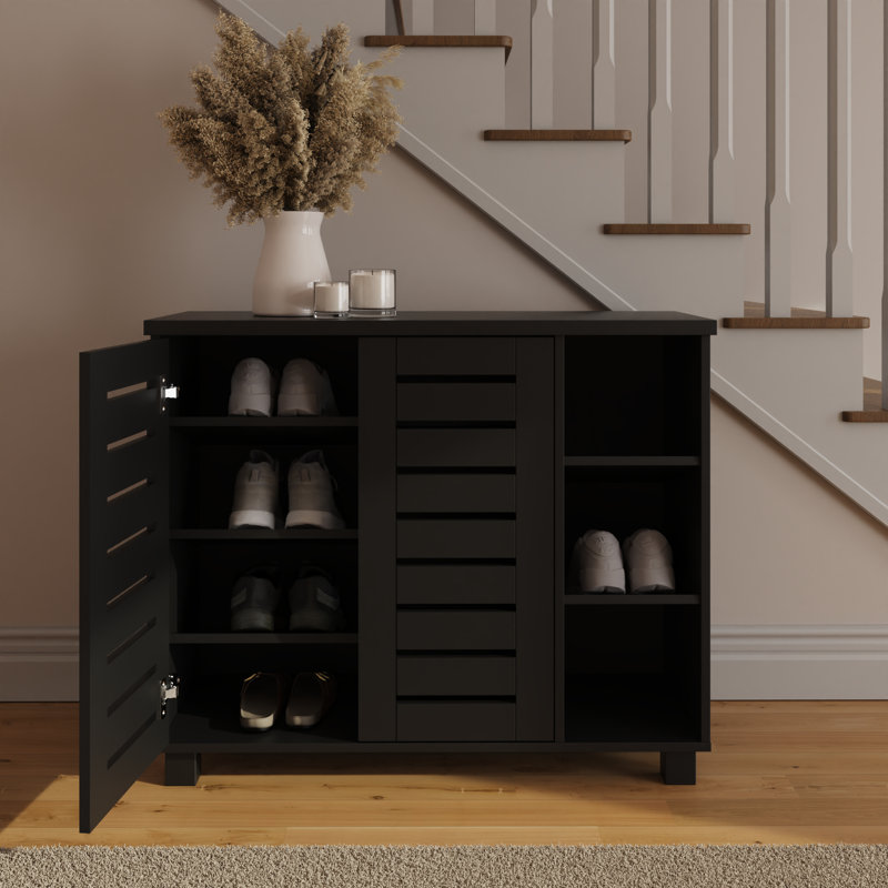 15 Pair Shoe Storage Cabinet, Black