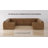 Ensemble de canapé modulaire et repose-pieds Rex 3 places en cuir de 122 pouces de large et repose-pieds de table assorti de 34 pouces de large pour le salon-98738247